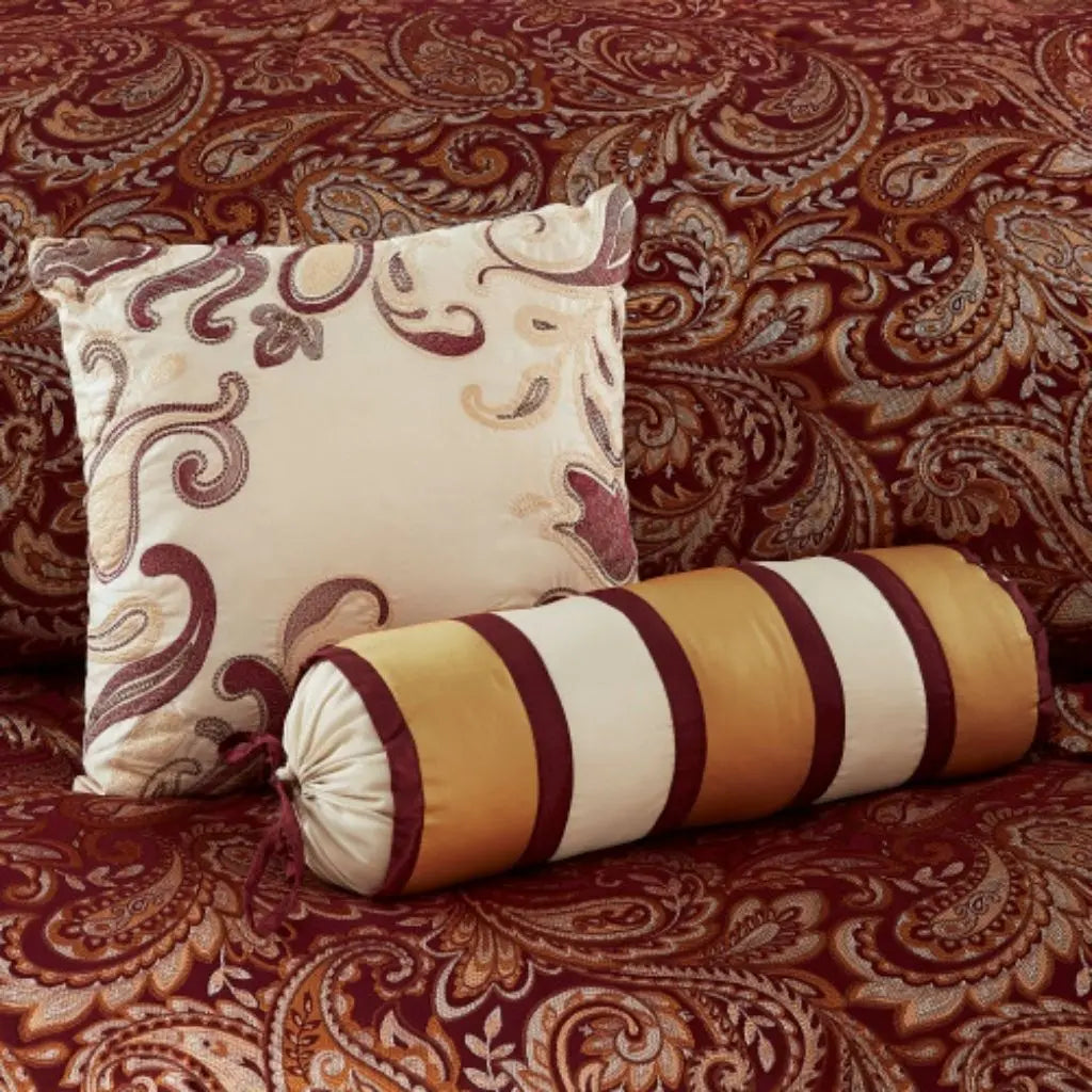 Soft 200 thread count cotton sheets with coordinating piping included in 12-piece comforter set