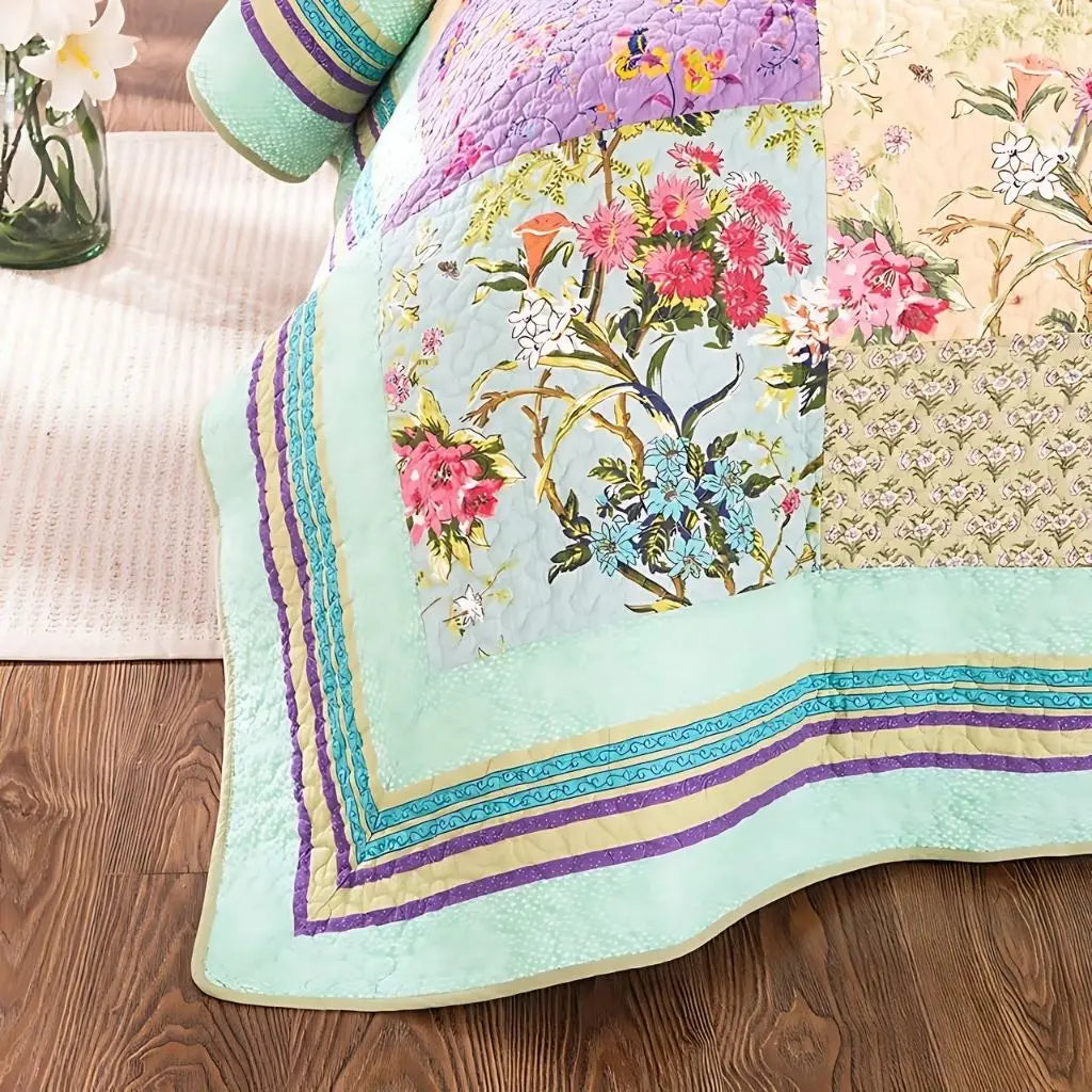Breathable cotton quilt bedding set with soft texture perfect for year-round bedroom comfort