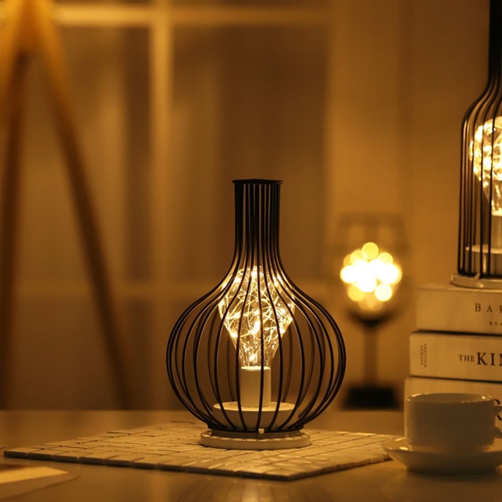 Metal Cage LED Table Lamp