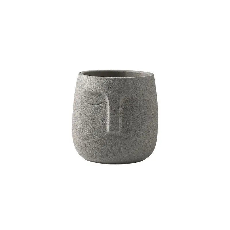 Amra Sculpted Face Plant Pot Inovessa