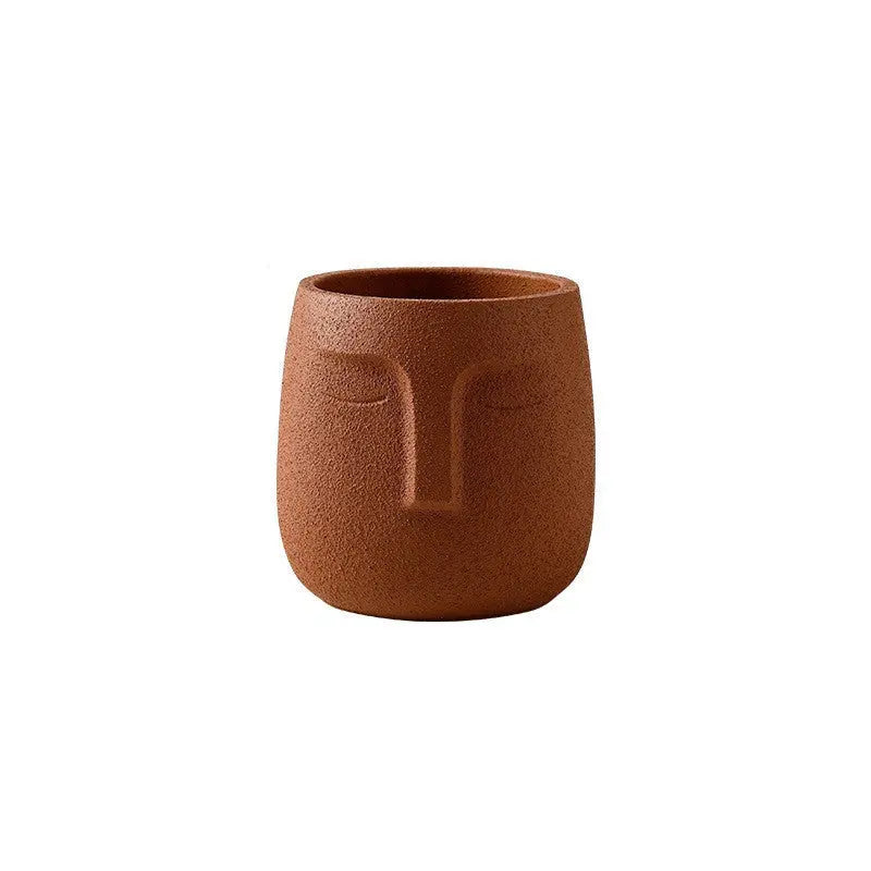 Amra Sculpted Face Plant Pot Inovessa