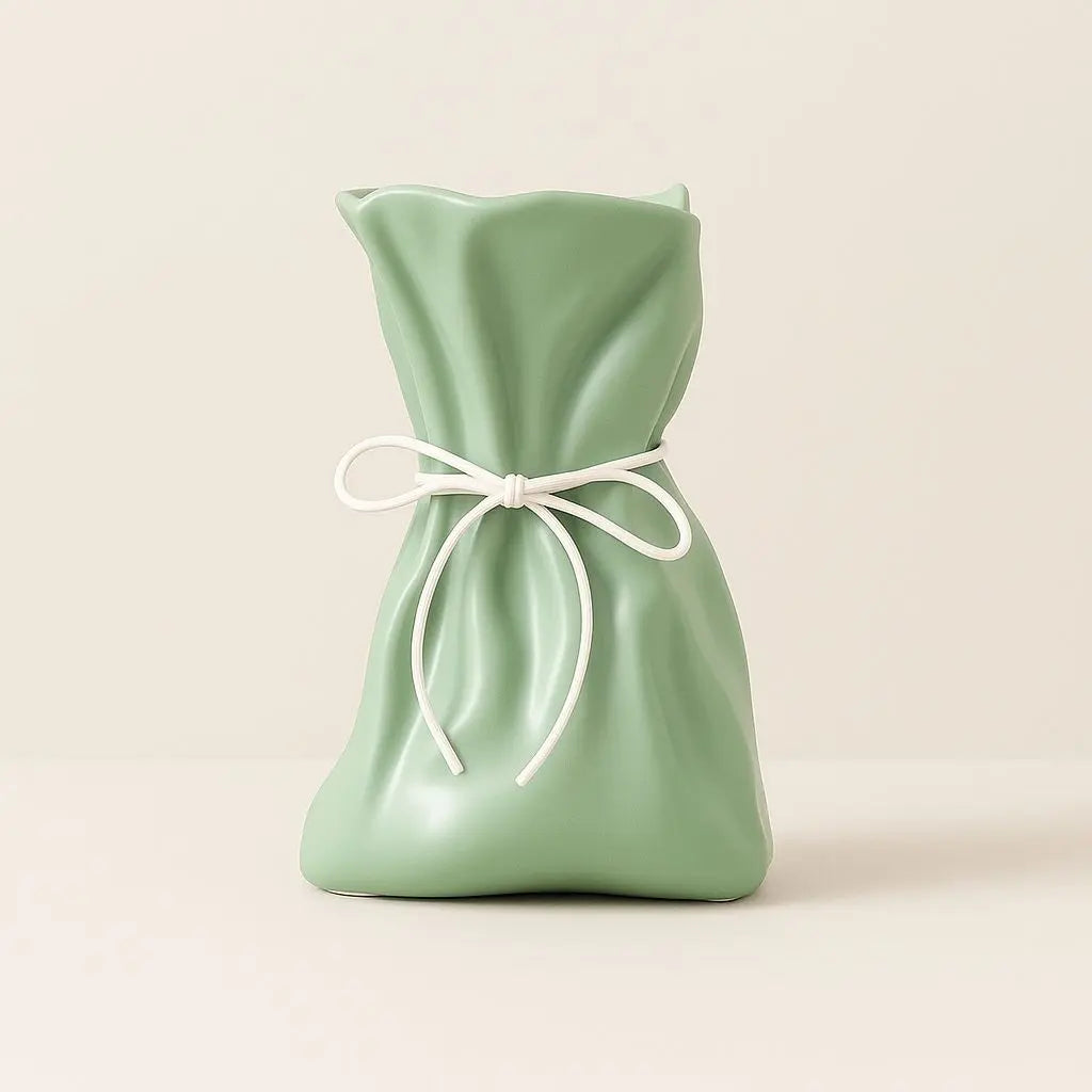 Minimalist ceramic flower vase with artisan rope accent ideal for modern home styling