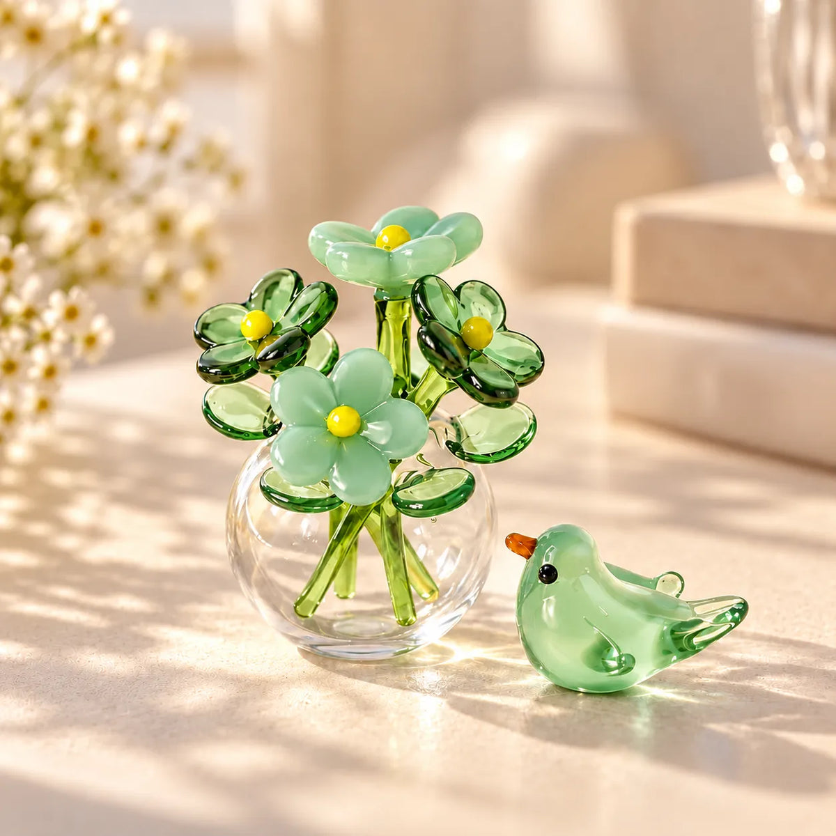 Avelle Glass Bloom & Bird Set