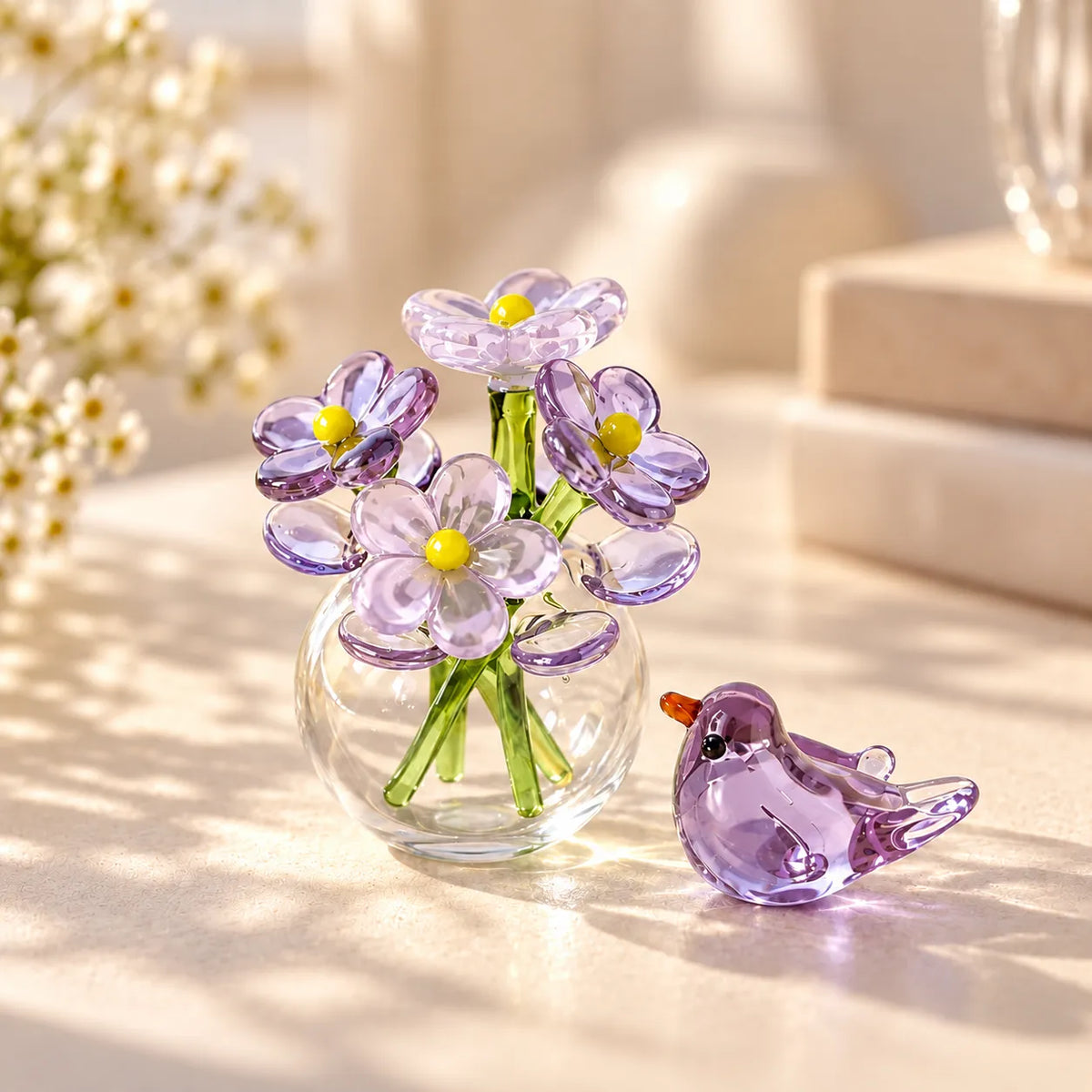 Avelle Glass Bloom & Bird Set