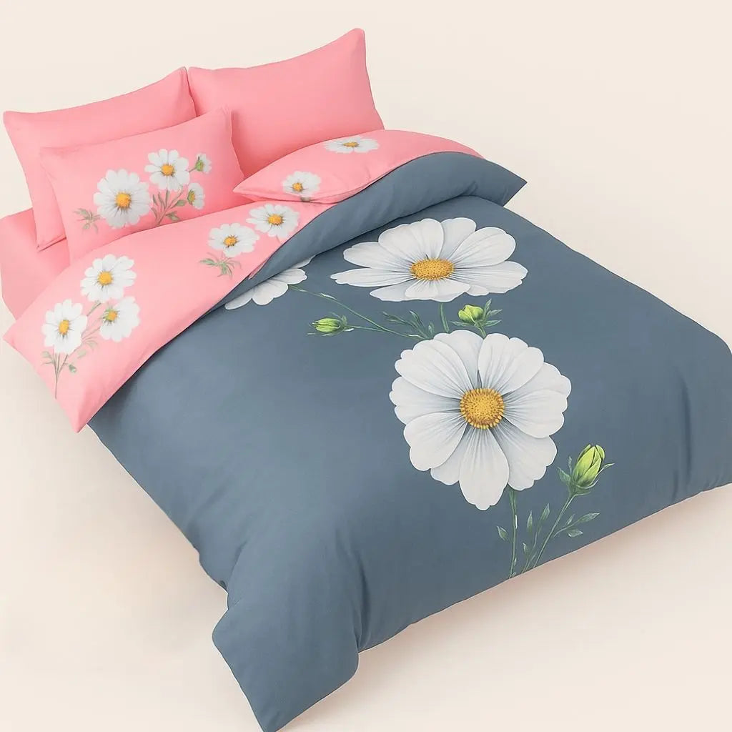 Sanded cotton bedding set with brushed cashmere finish, featuring soft breathable fabric in neutral tones