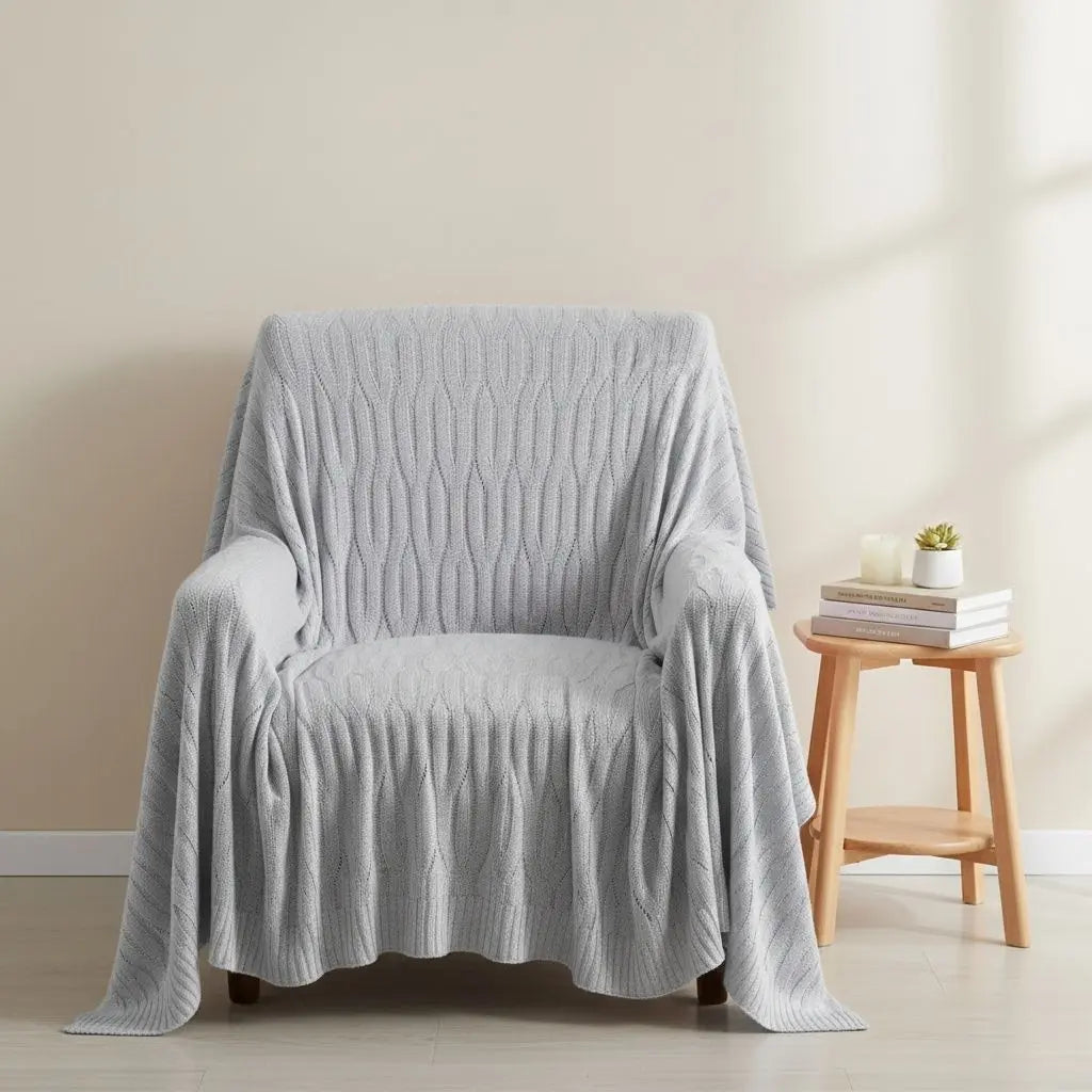 Full size bamboo knit blanket eco friendly bedding sustainable home textiles