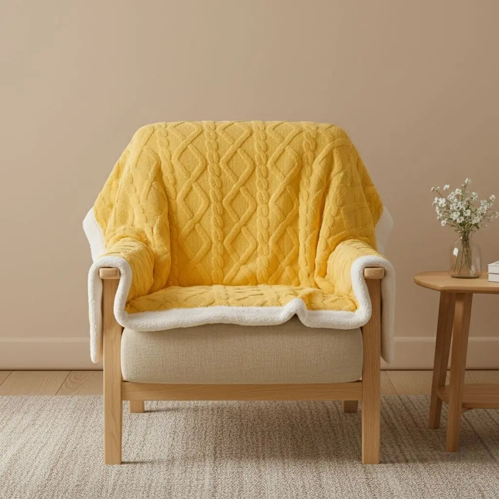 Solid design blanket that blends into any interior styling and decor