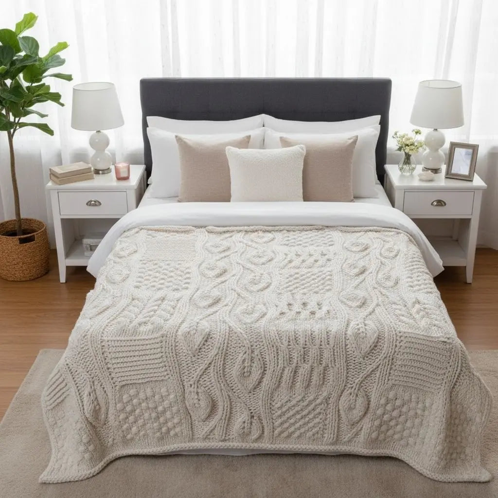 Soft Icelandic wool covering with traditional handwoven craftsmanship and substantial weight construction