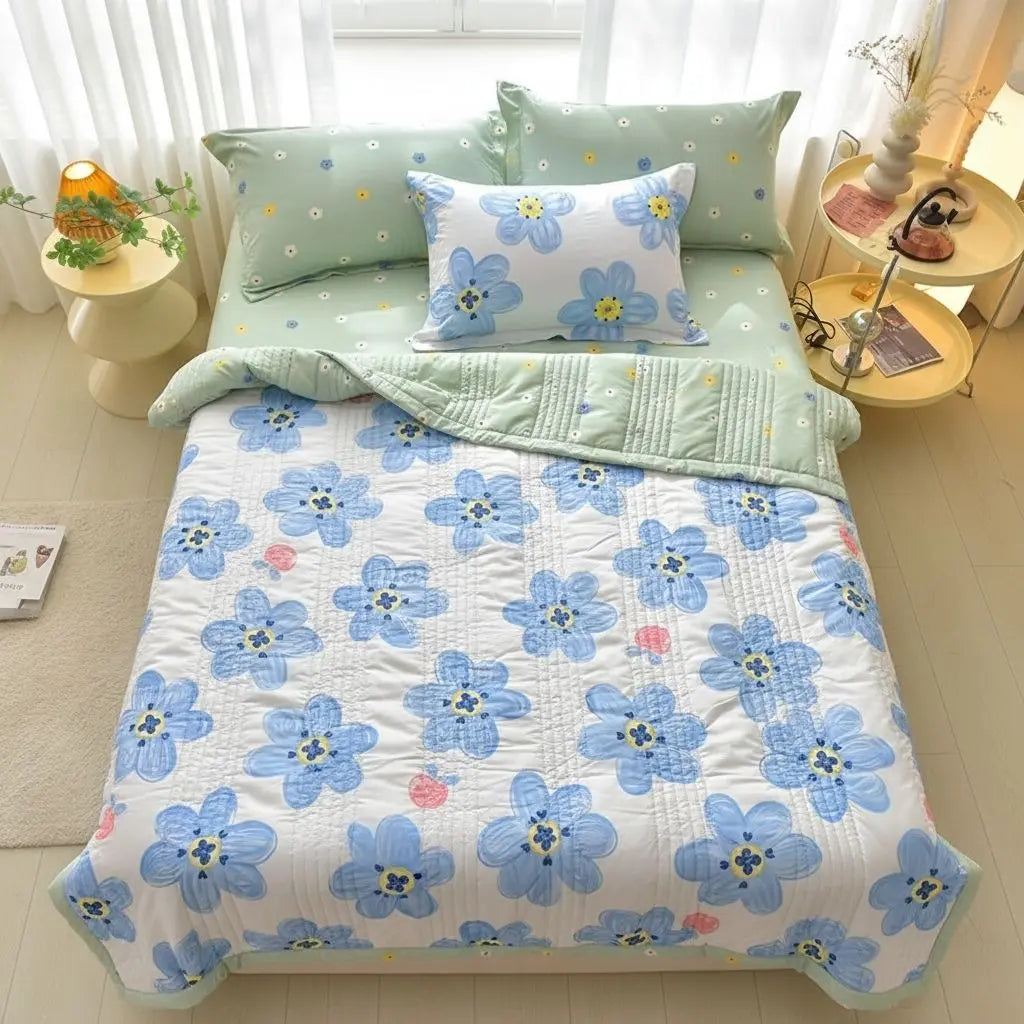 Soft cotton airable blanket with smooth washed finish perfect for warm weather sleeping