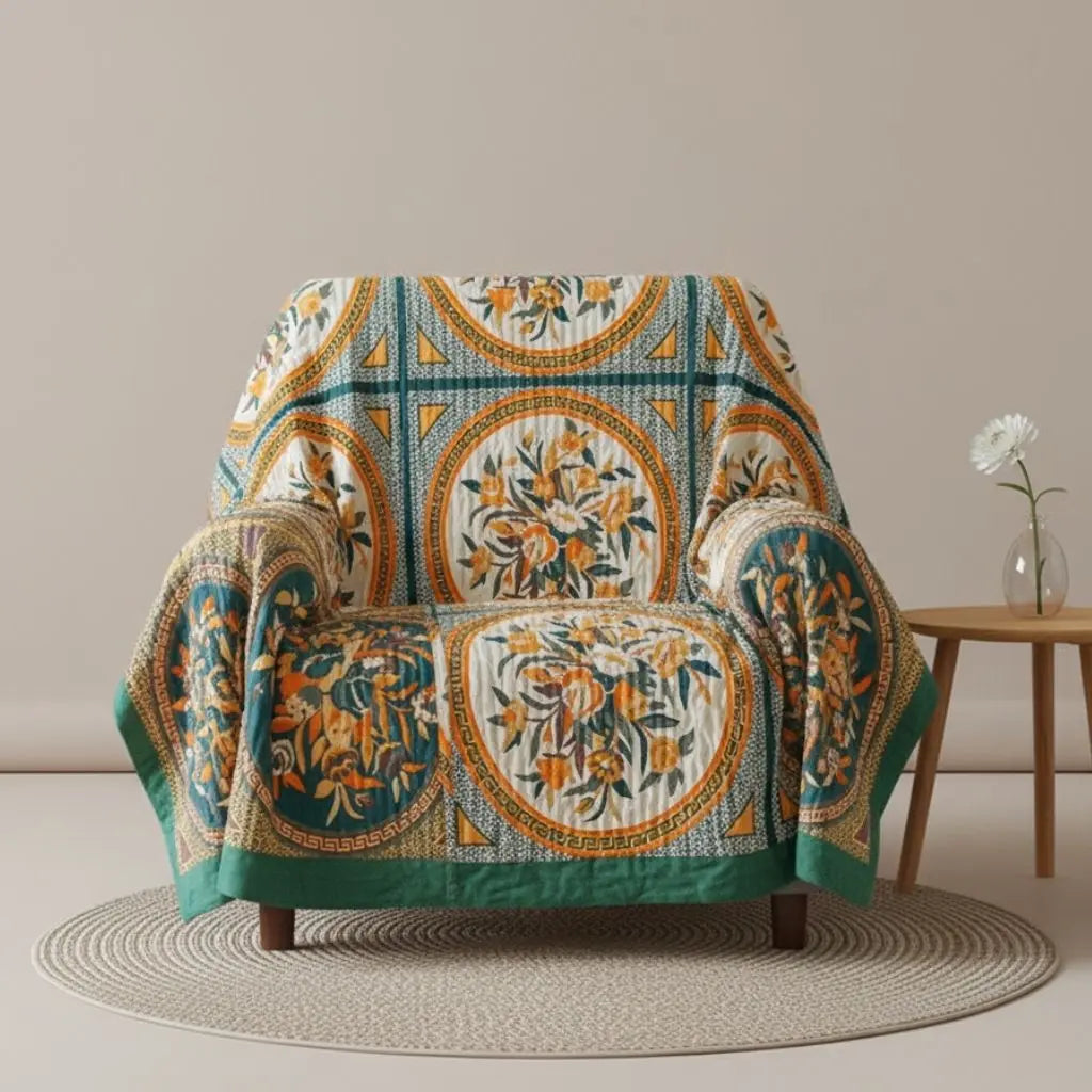 Floral cotton blanket with soft gauze construction perfect for bedroom comfort and style