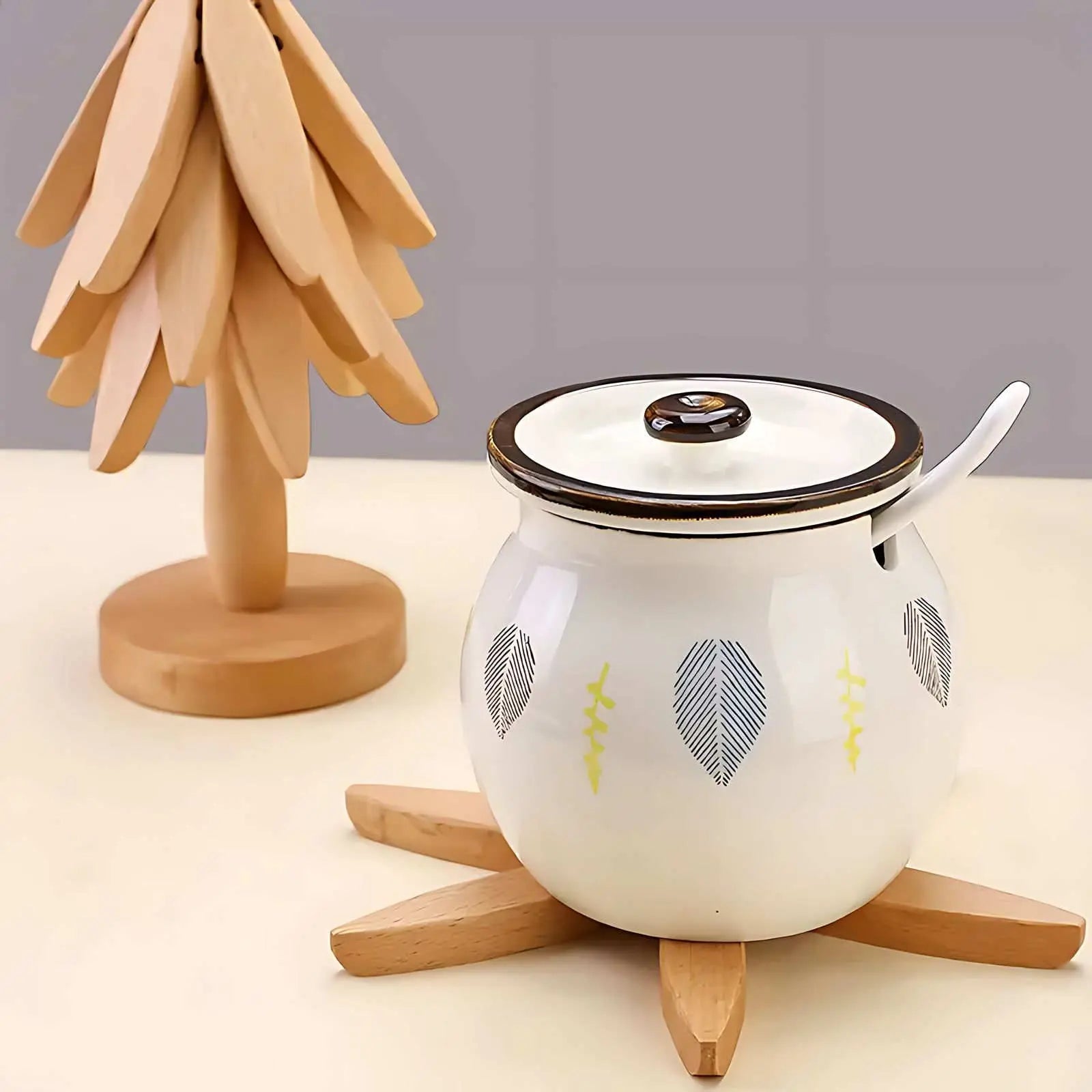 BloomNest™ - Wooden Tree Coaster Set Inovessa