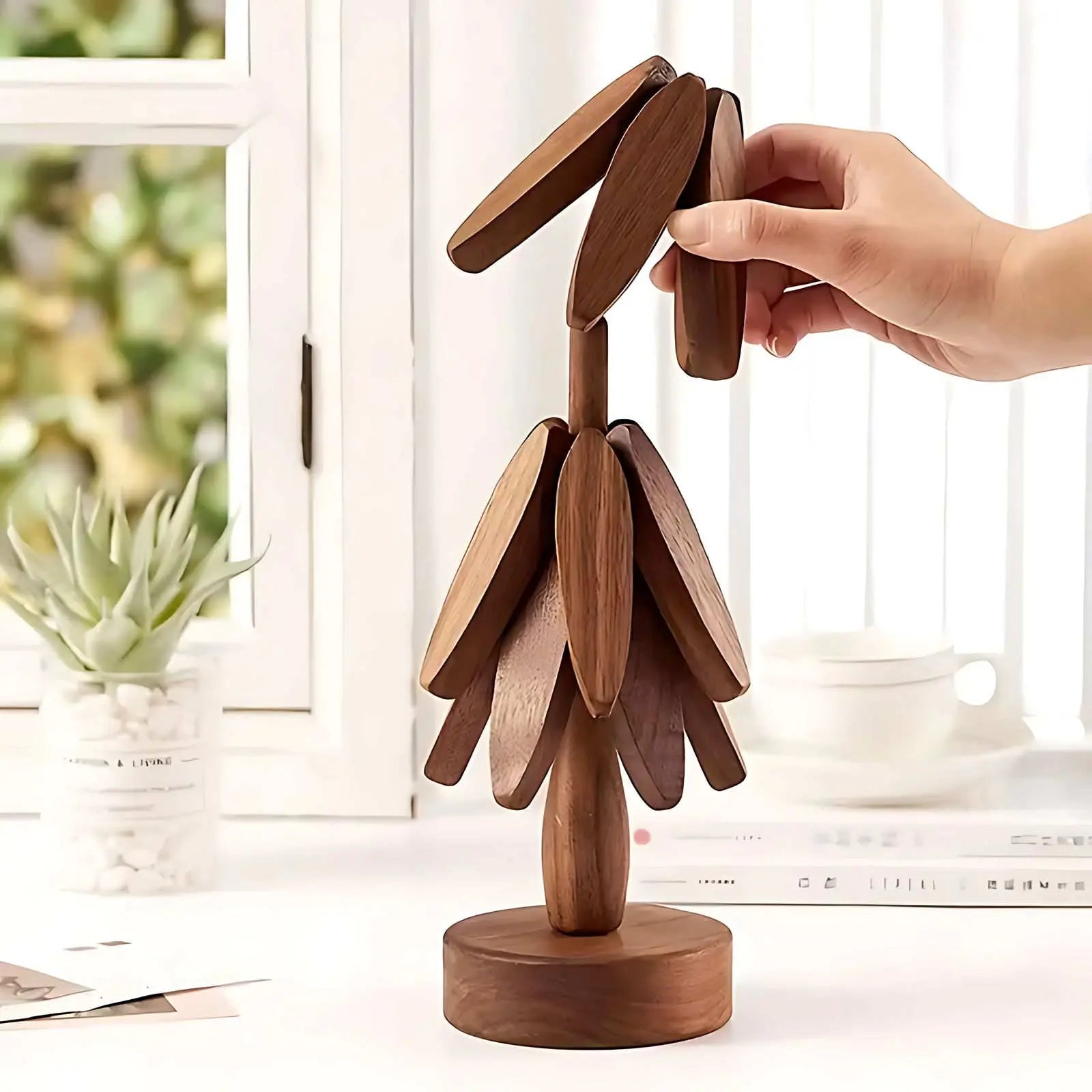 BloomNest™ - Wooden Tree Coaster Set Inovessa