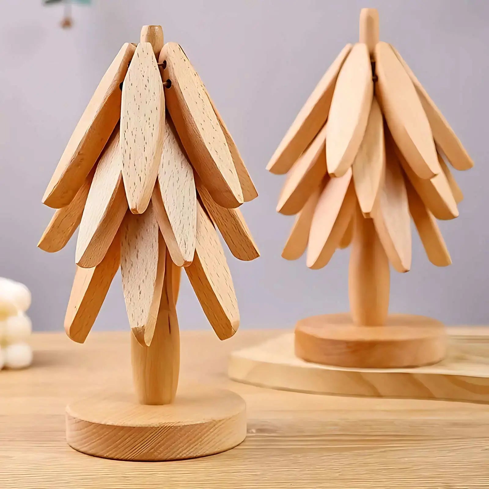 BloomNest™ - Wooden Tree Coaster Set Inovessa