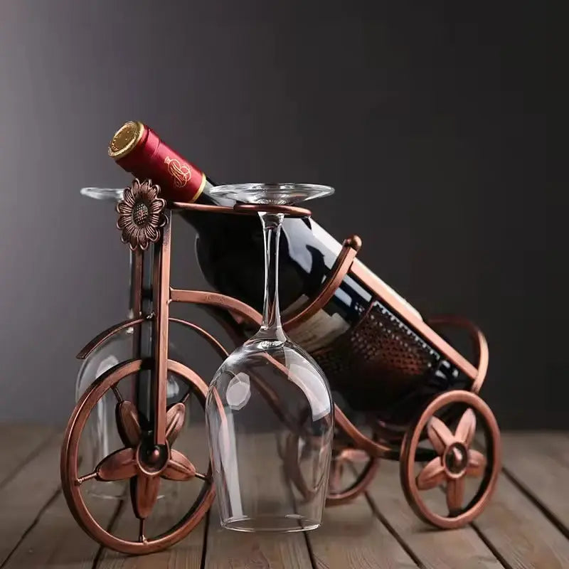 Brix Tricycle Wine Bottle & Glass Holder Inovessa