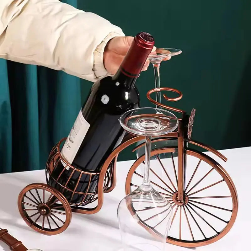 Brix Tricycle Wine Bottle & Glass Holder Inovessa