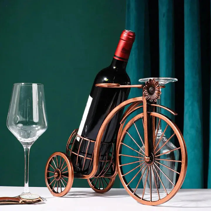 Brix Tricycle Wine Bottle & Glass Holder Inovessa