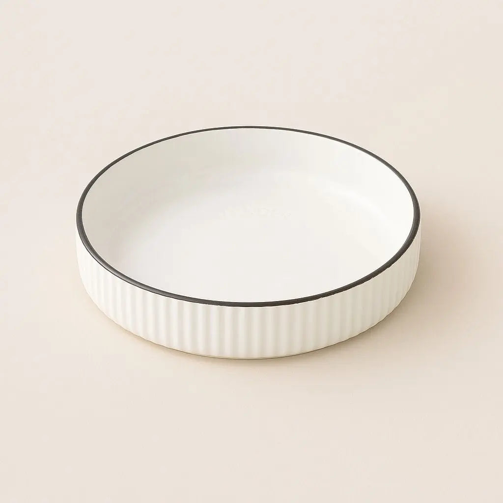 Vintage Nordic ceramic serving plate available in green beige and white for versatile dining