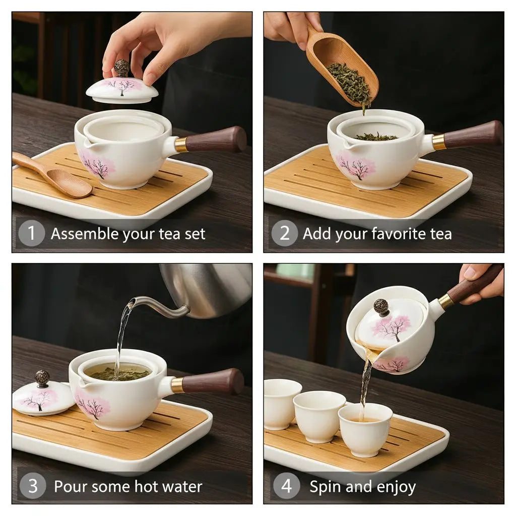 Cherry Blossom - Rotating Infuser Teapot Inovessa