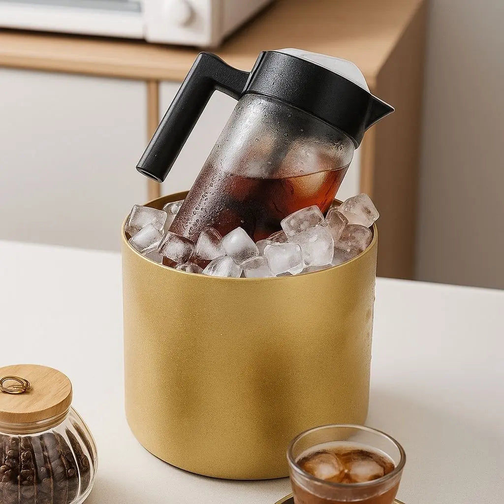 Professional glass cold brew coffee pitcher perfect for smooth iced coffee and home barista use