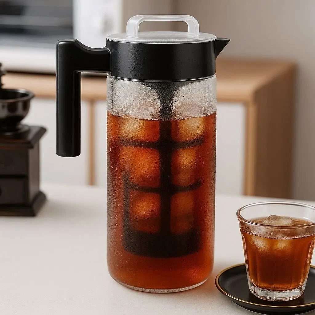 Durable glass cold brew pitcher with premium construction for exceptional coffee brewing results