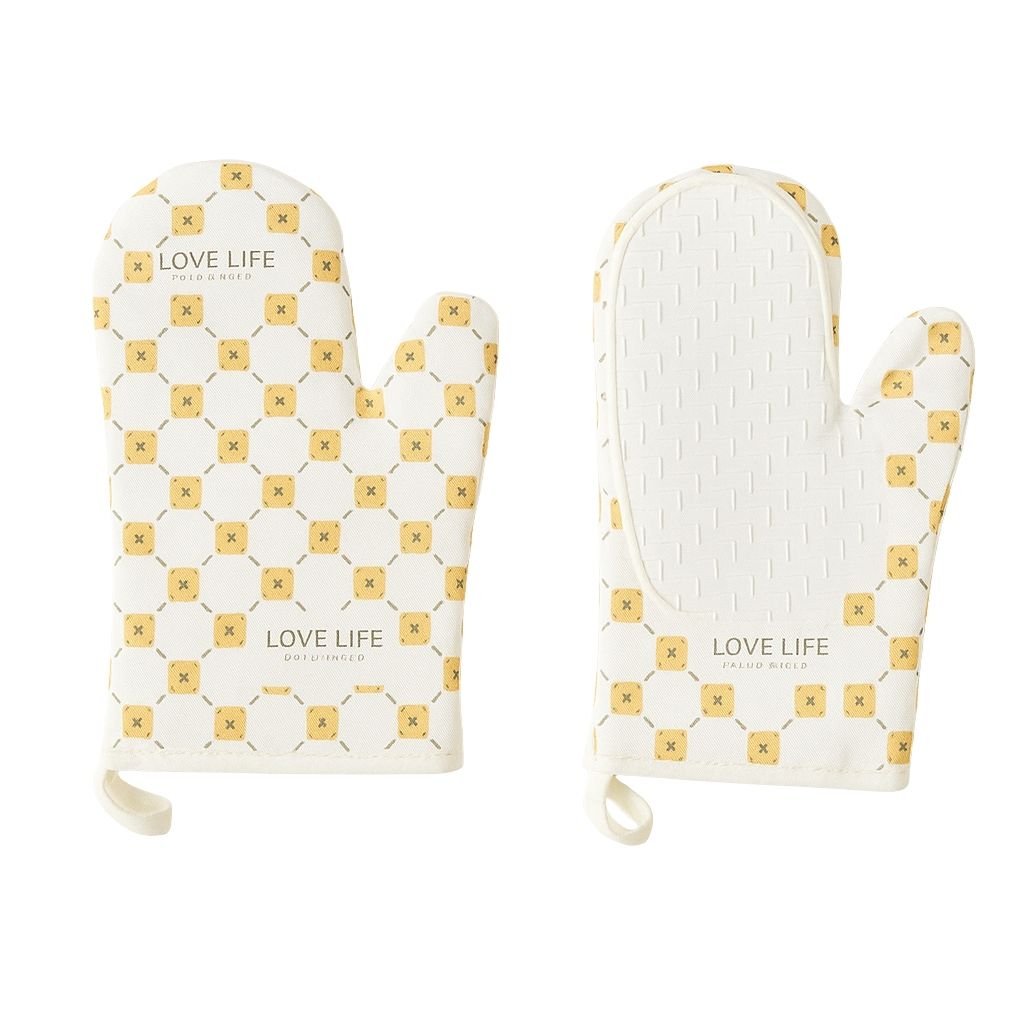 Silicone cotton gloves with dual layer protection, combining flexibility and heat resistance