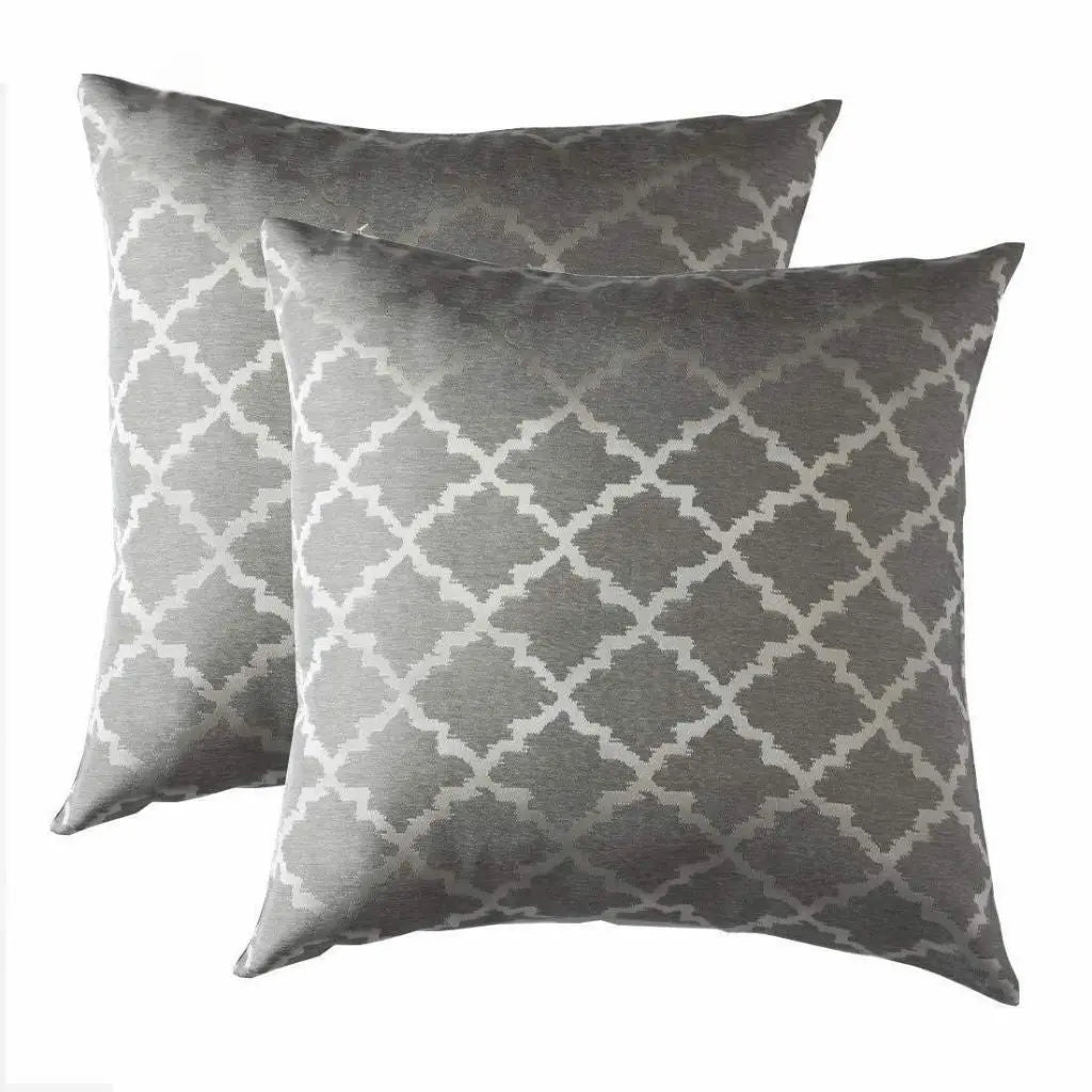Geometric cushion covers in soft polyester fabric perfect for accent chairs and contemporary room styling