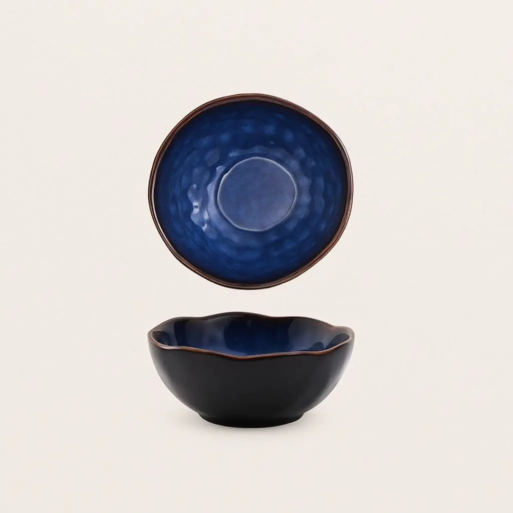 Irregular shaped ceramic tableware piece, artisan-crafted bowl for sophisticated dining experiences