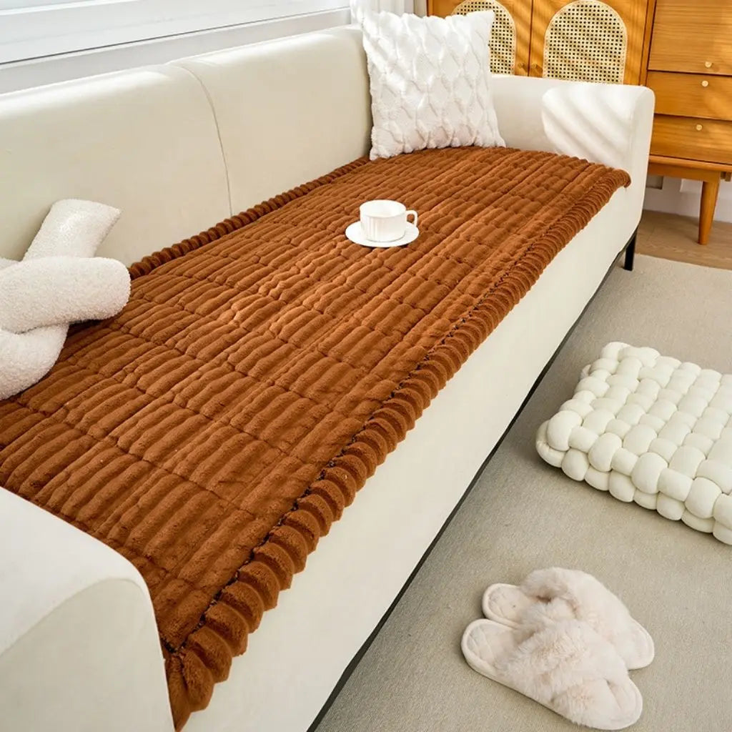 Anti slip cushion cover with secure backing that stays in place on sofa furniture