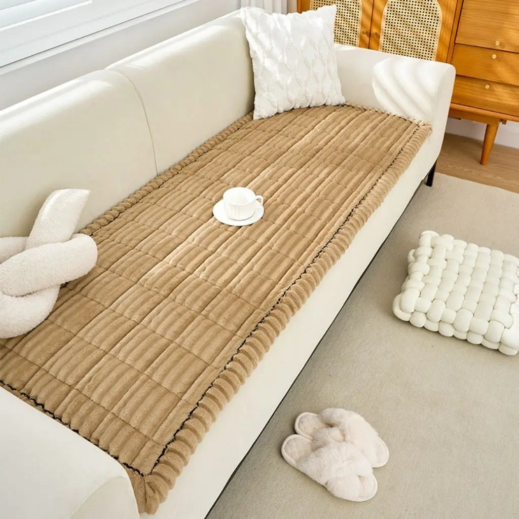 Cozy fleece cushion cover creating comfortable seating for home relaxation and warmth