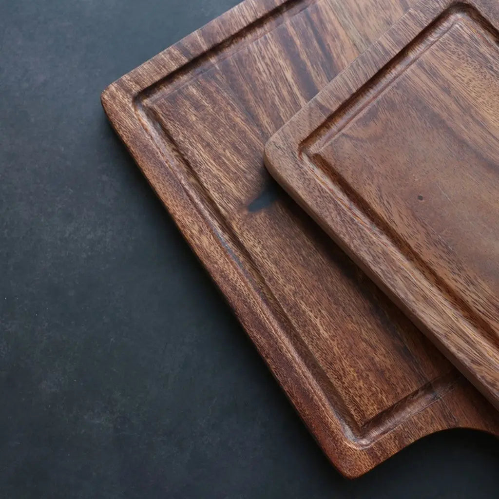 Kitchen essential wooden serving board featuring unique natural grain patterns for cutting and serving