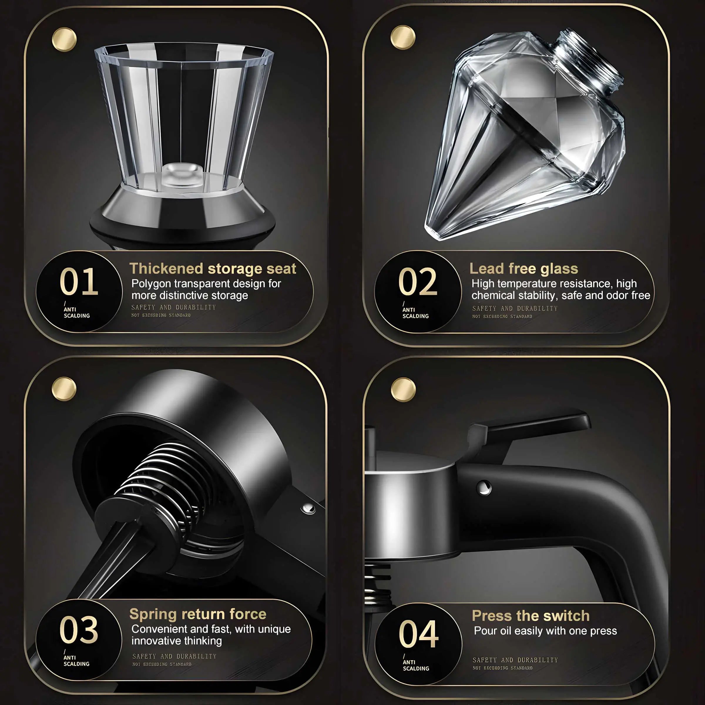 DiamondPour™ - Multifunctional Glass Dispenser 200ml Inovessa