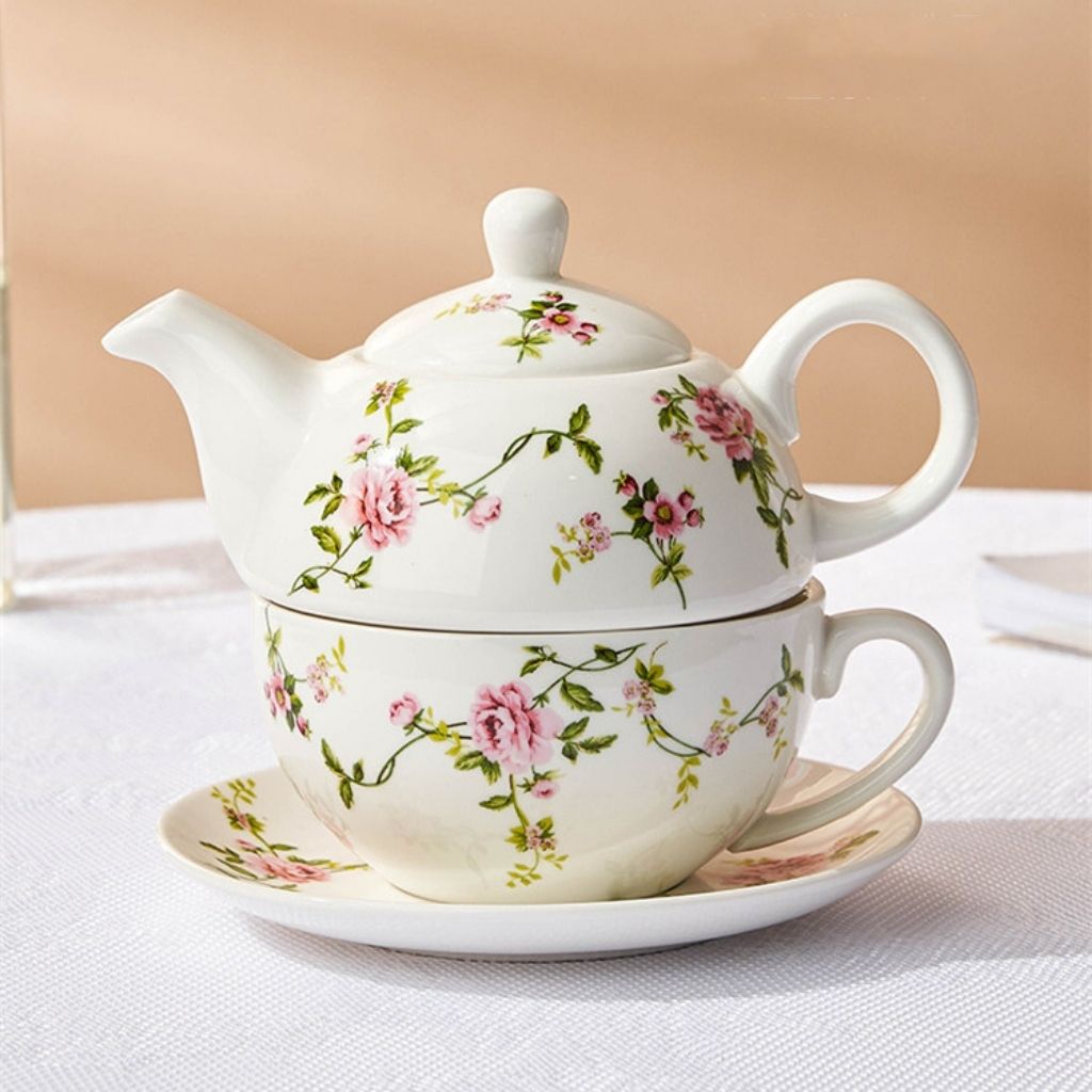 Elora Ceramic Floral Tea-for-One Set