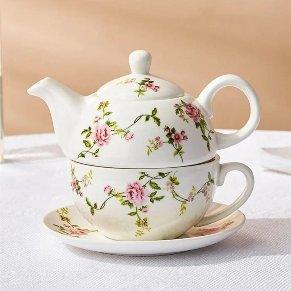 Elora Ceramic Floral Tea-for-One Set Inovessa