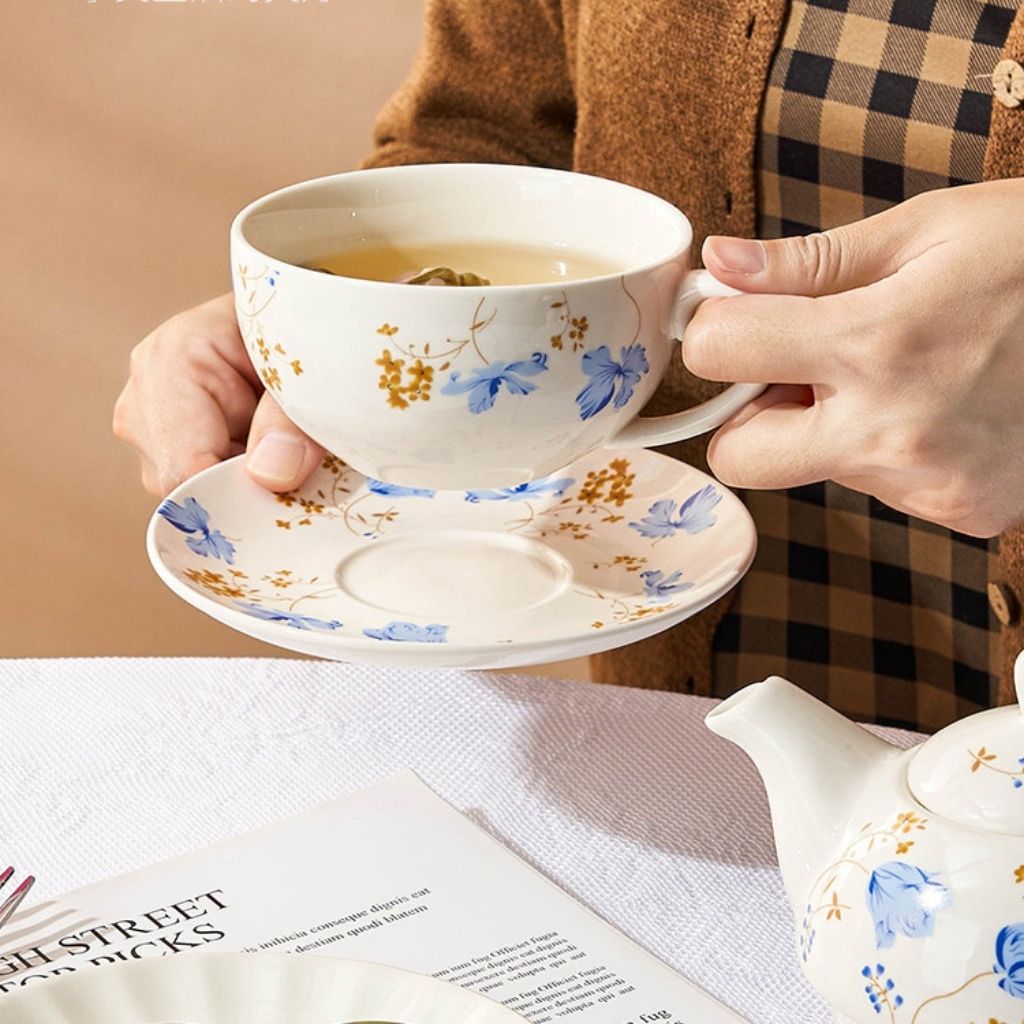 Elora Ceramic Floral Tea-for-One Set
