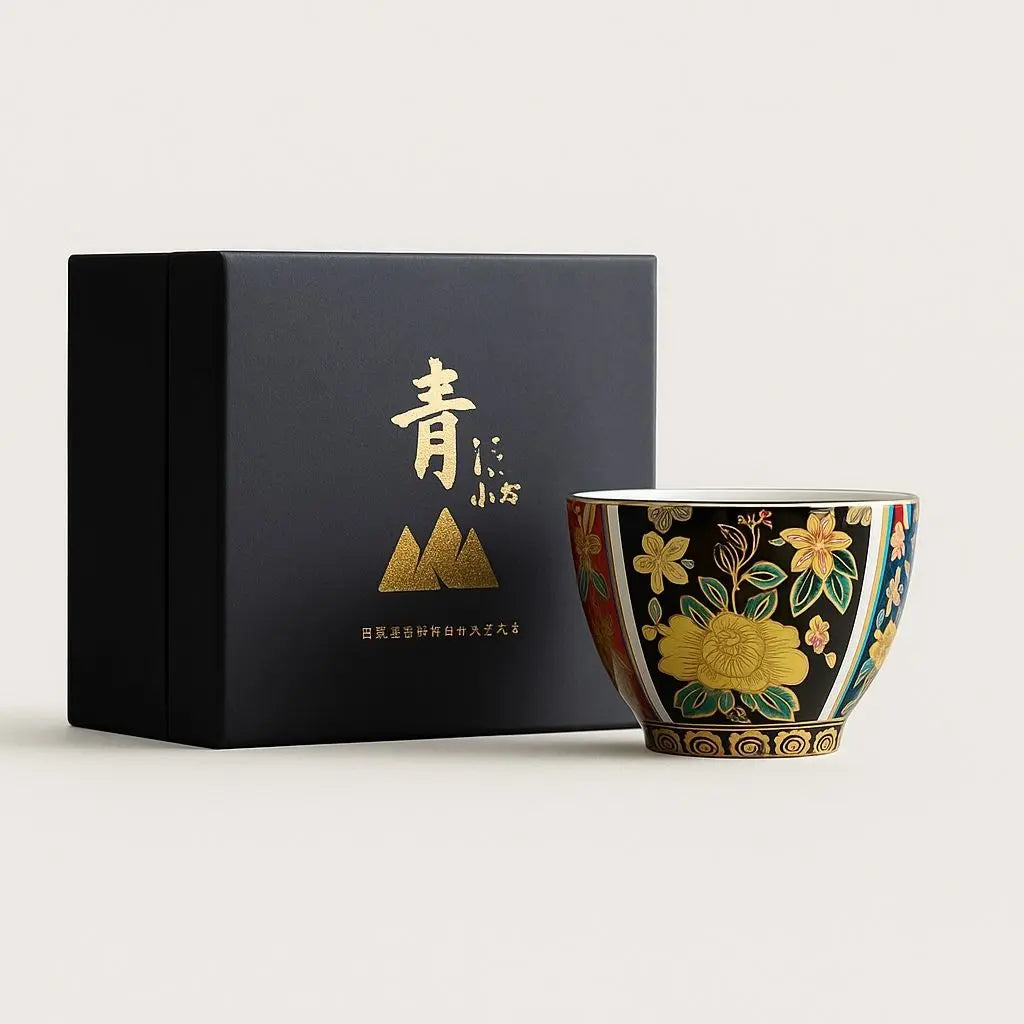 Handcrafted Japanese enamel tea cup with traditional Kyoto ceramic design perfect for tea ceremony rituals
