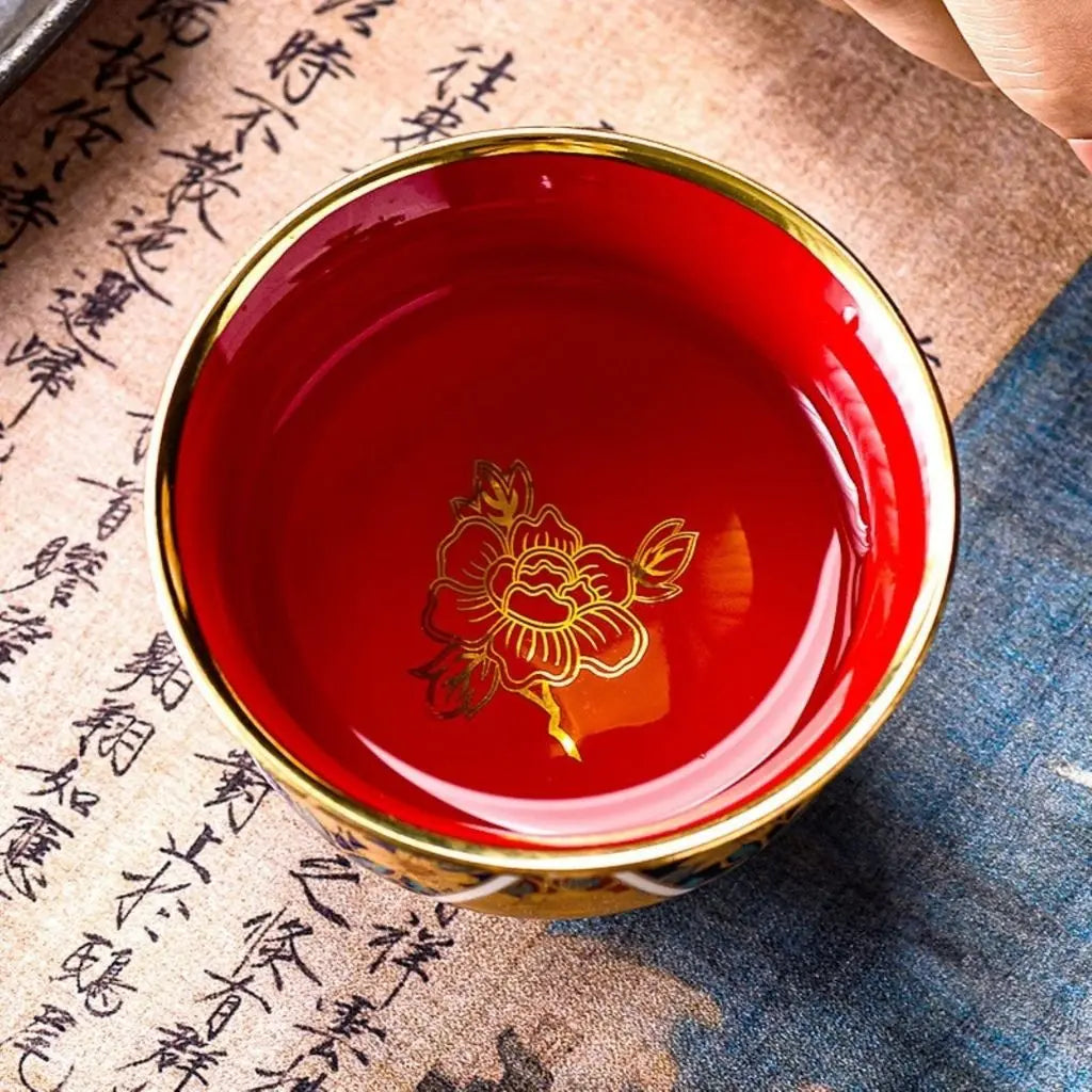 Traditional Japanese enamel cup with premium ceramic craftsmanship essential for authentic tea ceremonies