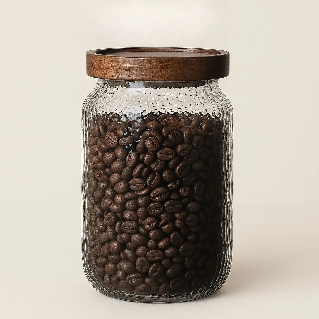 Multipurpose glass kitchen canister offering functional storage solution with decorative appeal for home use.