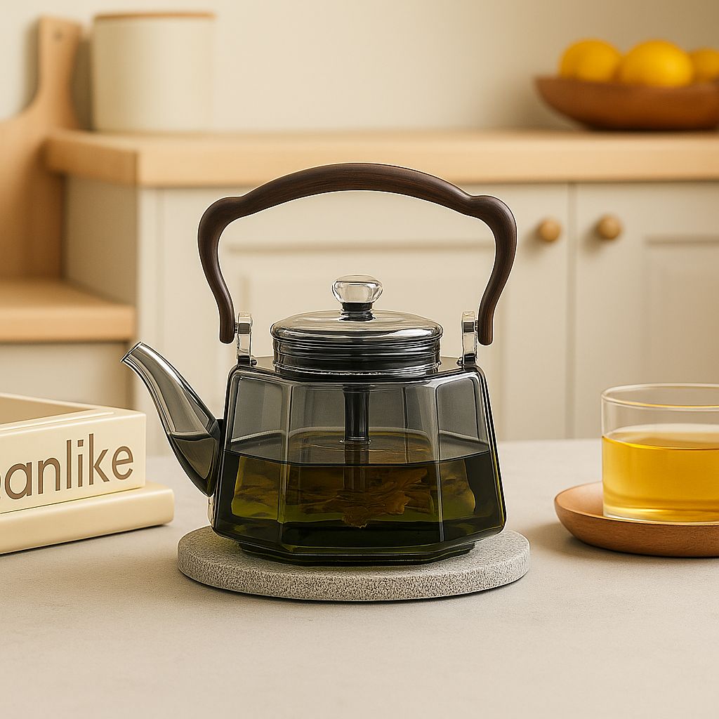 Flix Halcyon Heat-Resistant Glass Teapot With Infuser