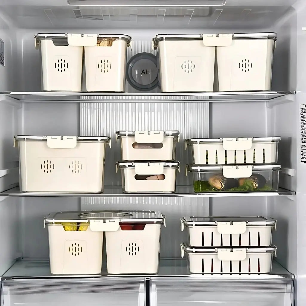 Glass food organization jar with bamboo lid, stackable BPA-free storage for modern kitchen accessories