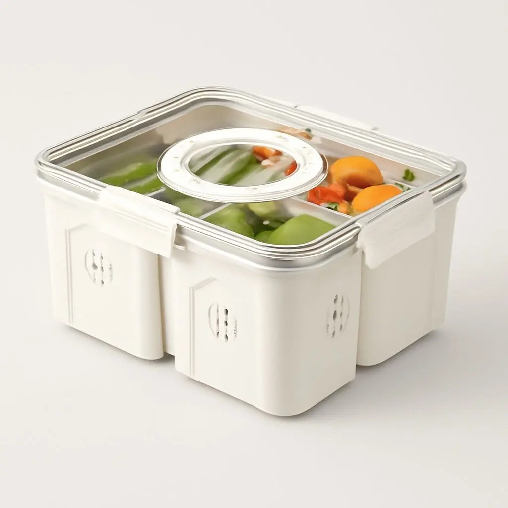 Glass meal prep container 1200ml with natural bamboo lid, ideal for food preservation and kitchen organization