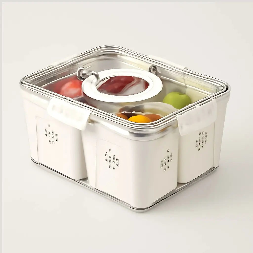 Eco-friendly borosilicate glass storage jar with bamboo wood lid, perfect for fresh food preservation