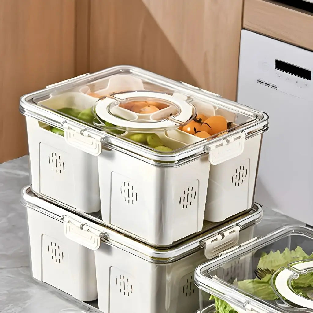 Airtight borosilicate storage jar with natural bamboo top, perfect meal prep container for kitchen essentials