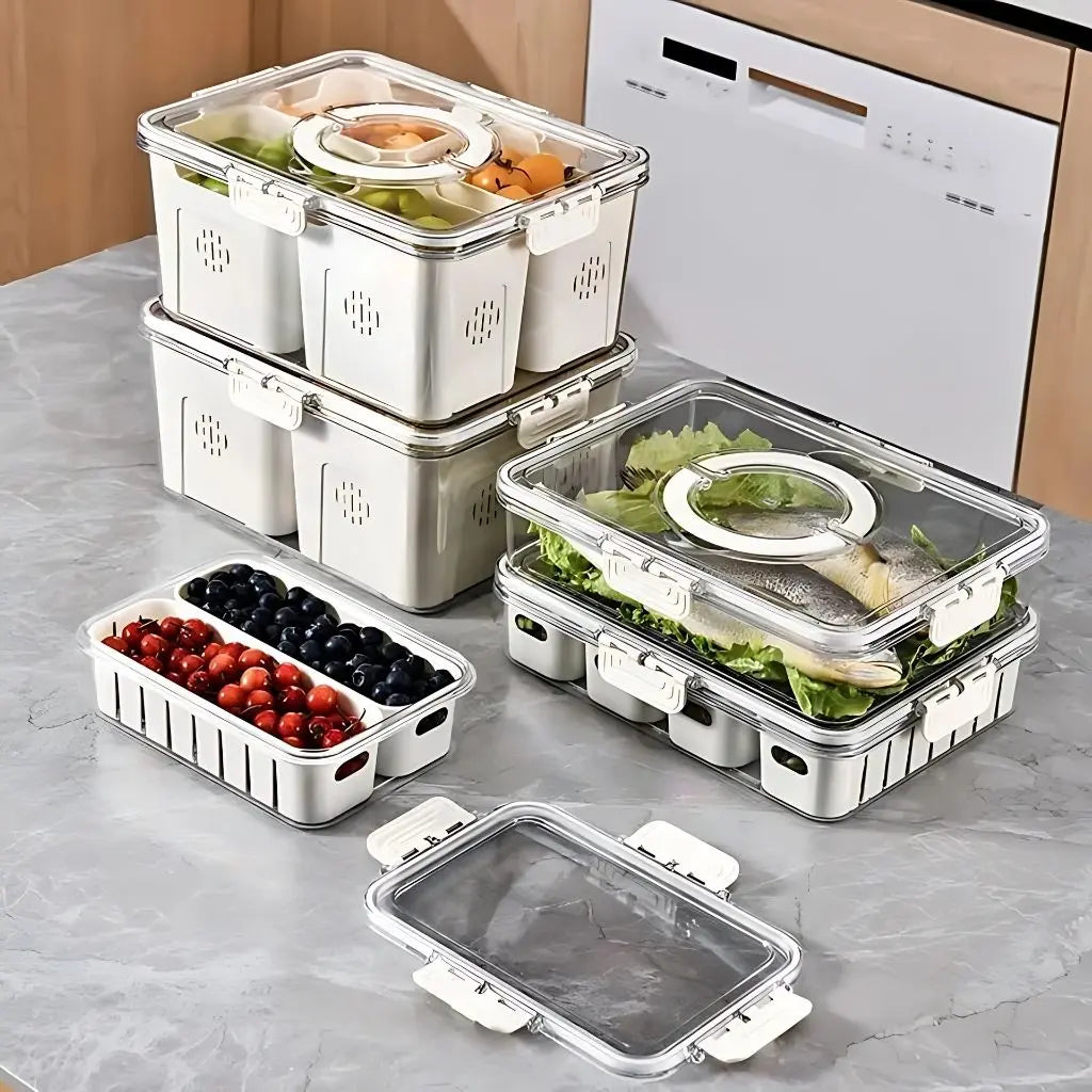 Borosilicate glass storage solution 1200ml with bamboo lid, designed for fresh food storage and kitchen organization