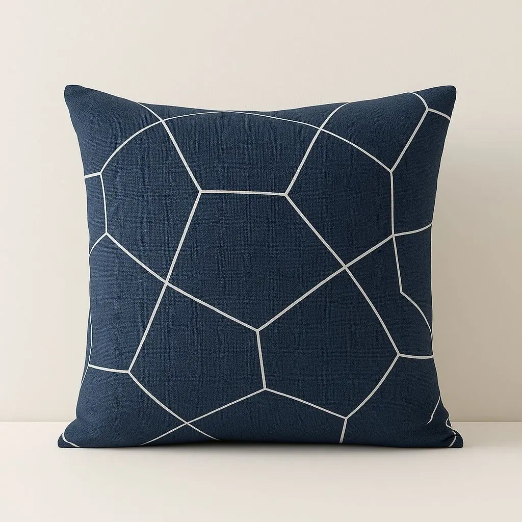 Geometric pattern pillow cover set with neutral and gold accents suitable for various home decor styles