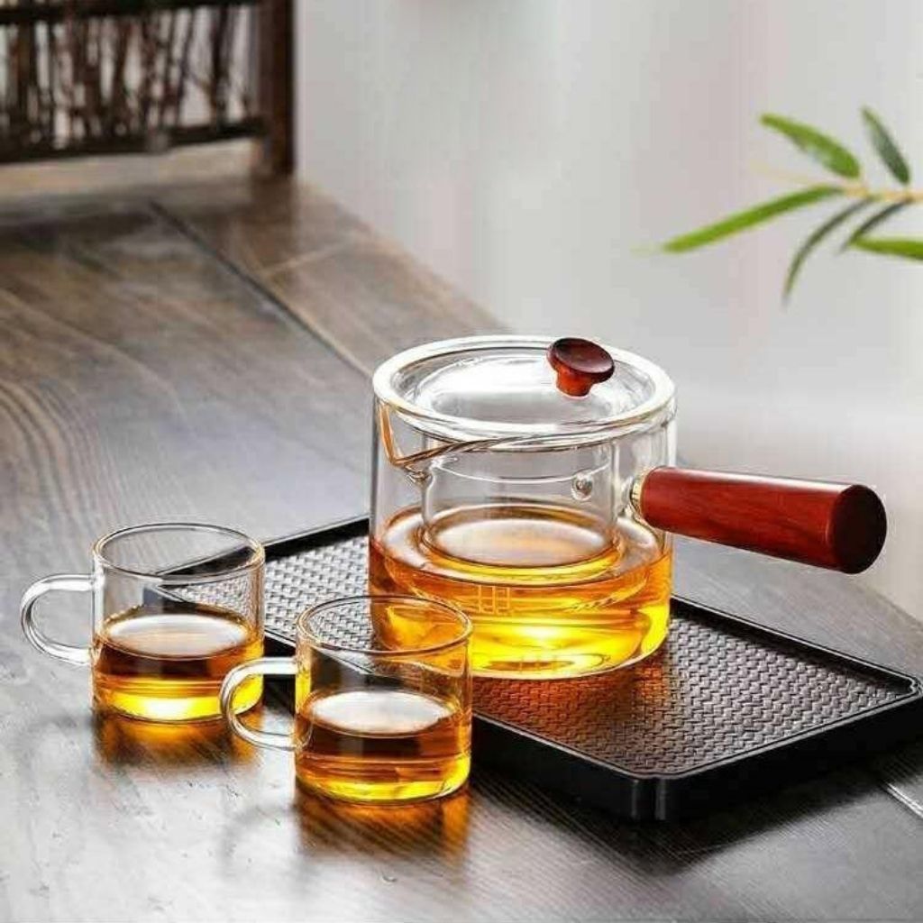 Niora Glass & Wood Teapot