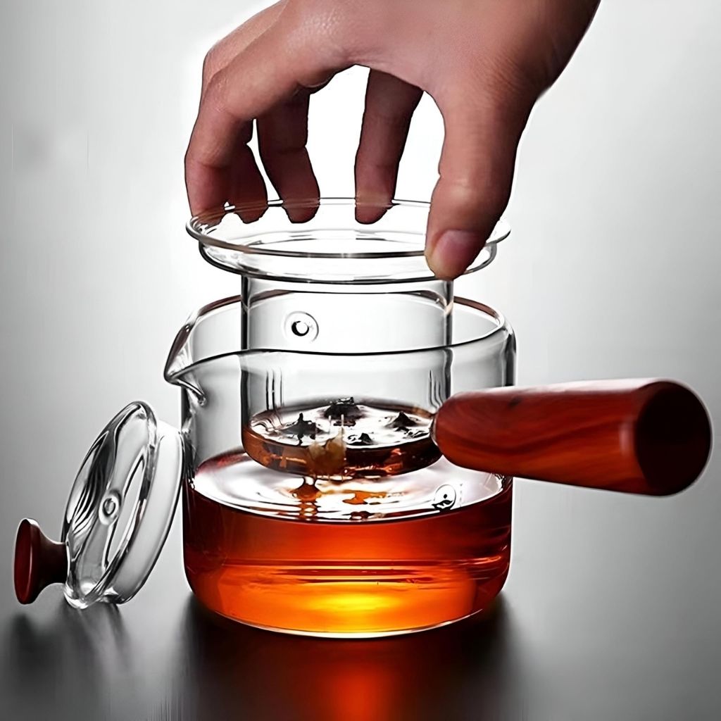 Niora Glass & Wood Teapot