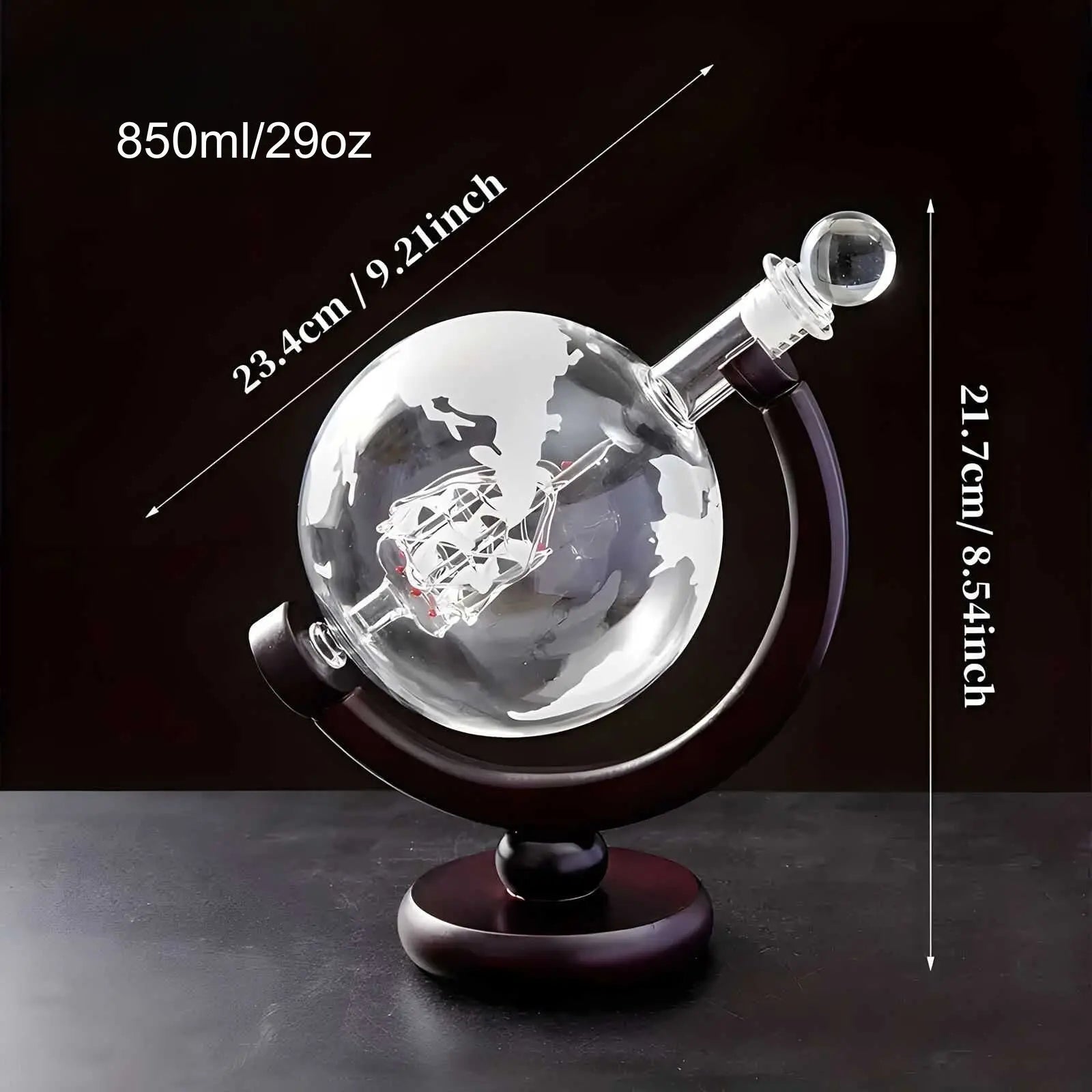 GlobeTaste™ - Globe Whiskey Decanter 850ml/28.7oz Inovessa