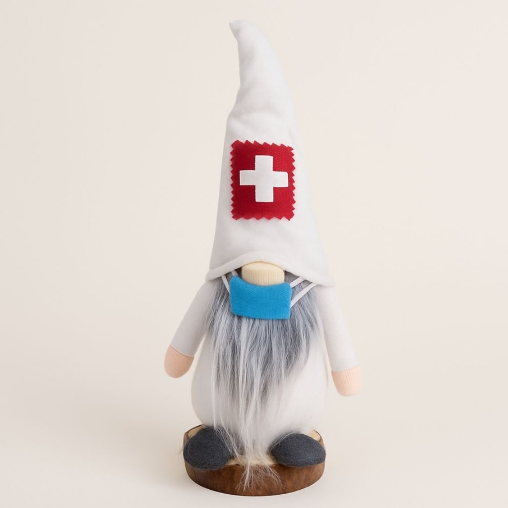 Nordic gnome decoration with white beard and red hat