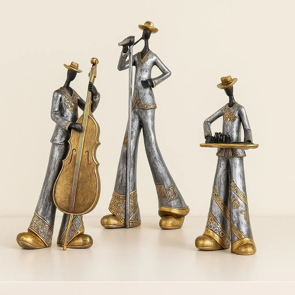 Resin jazz figurine music sculpture decorative art piece perfect collector item for home styling