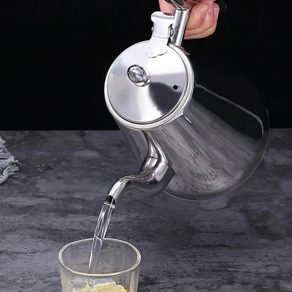 Coffee kettle with ergonomic thickened handle, stainless steel construction for comfortable brewing grip